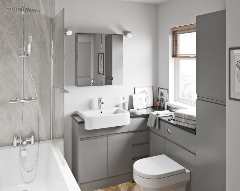 Wharfe slate grey fitted bathroom furniture