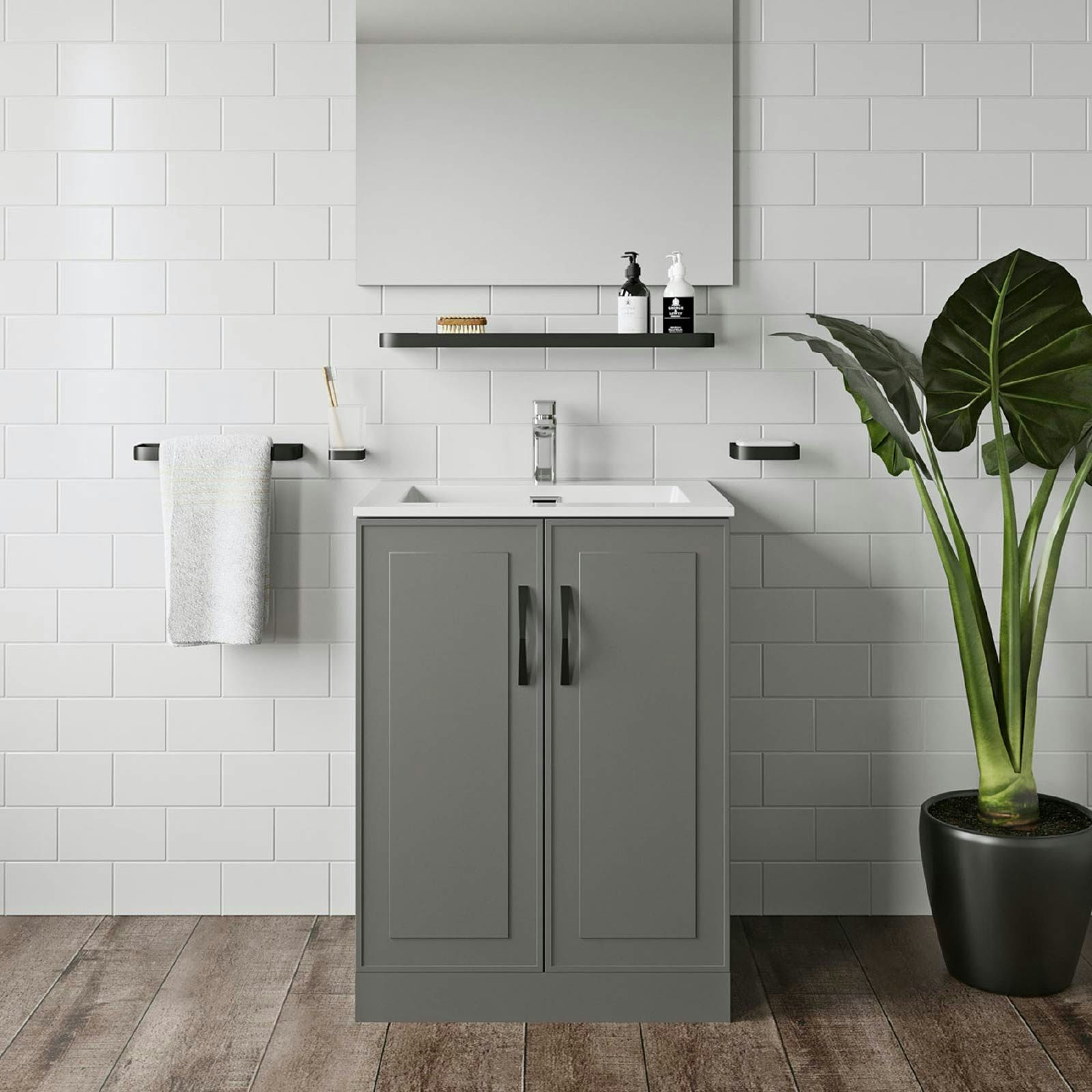 Mode Meier grey floorstanding vanity unit 600mm