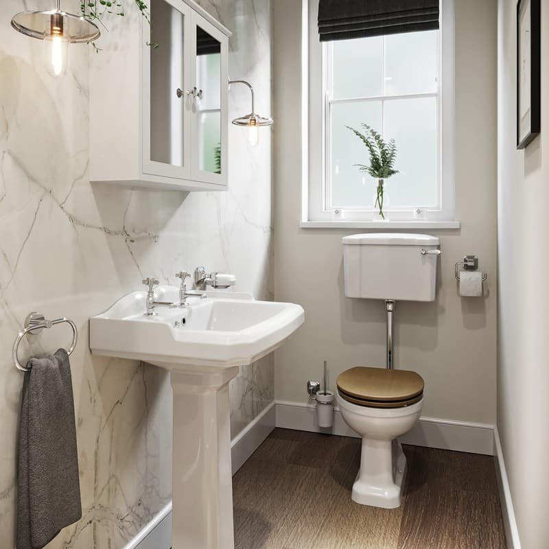 Use shower wall panels to style your cloakroom bathroom