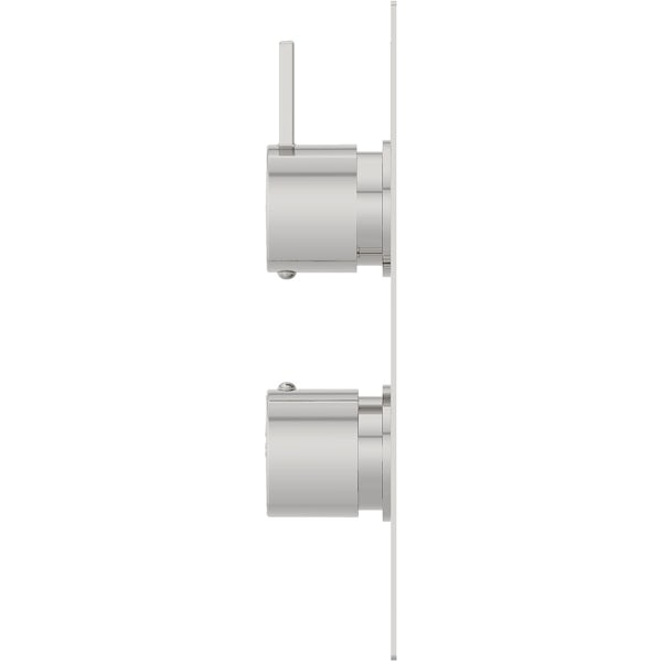 Mode Burton soft square twin thermostatic shower valve with diverter