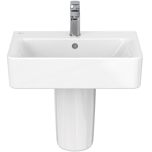 Ideal Standard Concept Space cube 1 tap hole semi pedestal basin 550mm