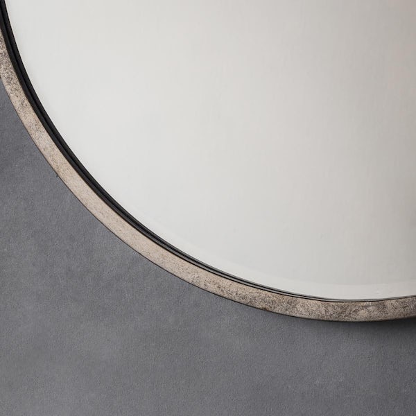 Accents Higgins round antique silver mirror 800 x 800mm