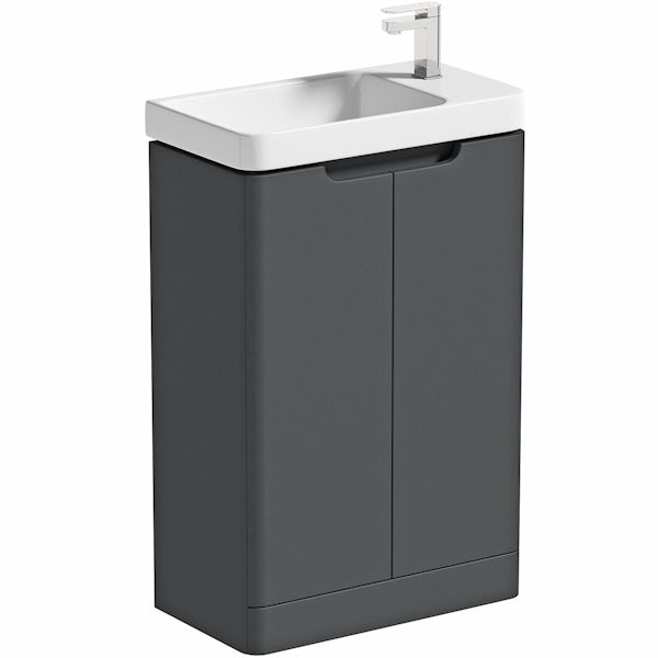 Mode Lois graphite cloakroom vanity unit and ceramic basin 550mm