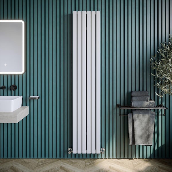 The Heating Co. Hamilton vertical textured white aluminium radiator