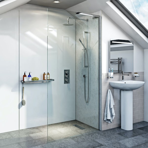 Mode 8mm wet room right handed glass panel 700mm