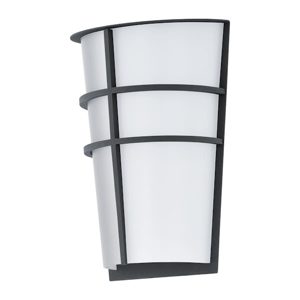 Eglo Breganzo outdoor wall light IP44 in anthracite and white 2