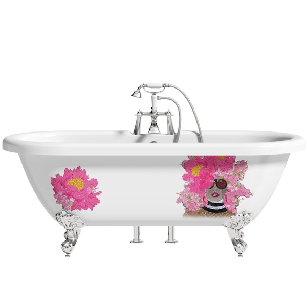 Louise Dear Kiss Kiss Bam Bam traditional freestanding bath and tap pack with bath shower mixer
