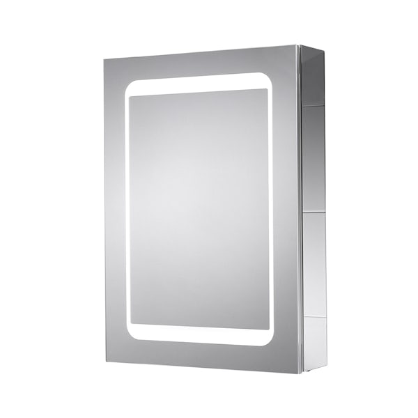 Mode Olins diffused LED illuminated mirror cabinet 700 x 500mm with demister & charging socket