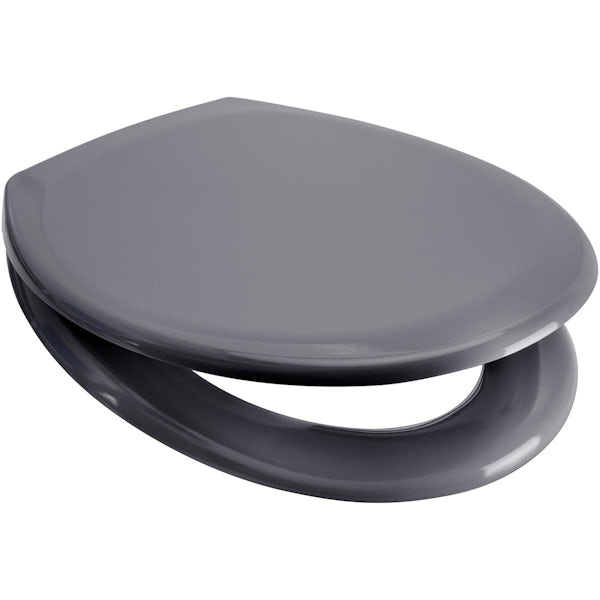 Accents universal grey toilet seat with soft close and quick release