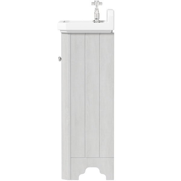 The Bath Co. Thatcham light grey floorstanding vanity unit and ceramic basin 500mm with taps