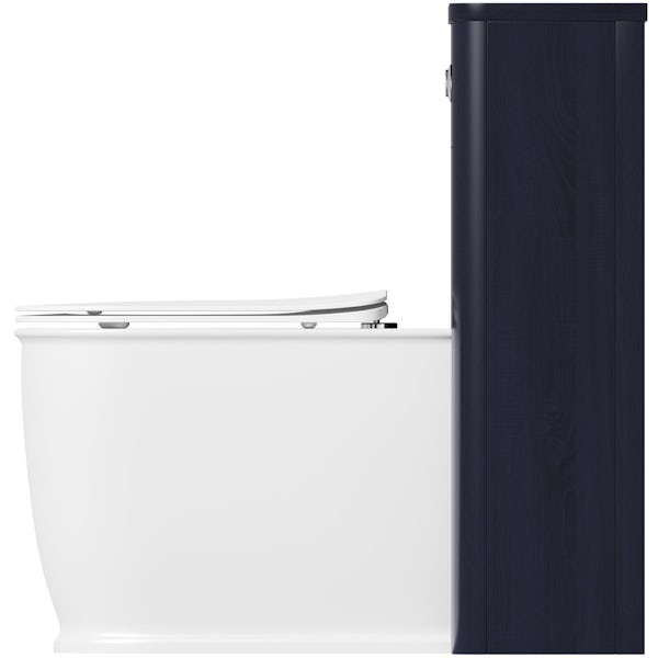 The Bath Co. Beaumont sapphire blue back to wall unit and toilet with seat