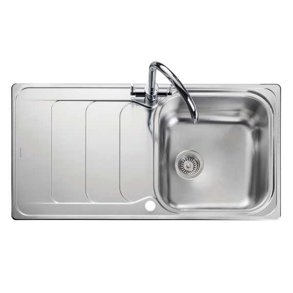 Rangemaster Houston 1.0 bowl reversible kitchen sink with waste kit