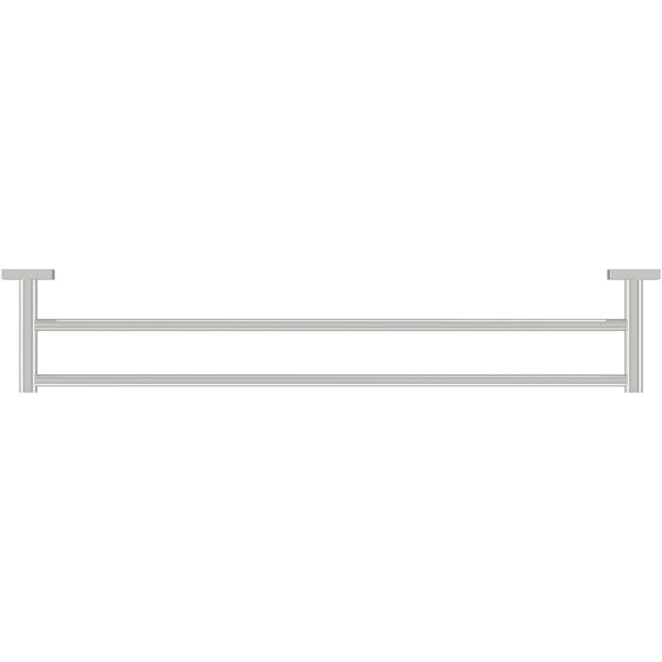 Accents square plate contemporary double towel bar 450mm
