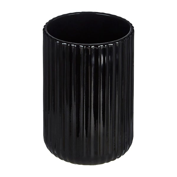 Accents Brittany black ribbed glass tumbler