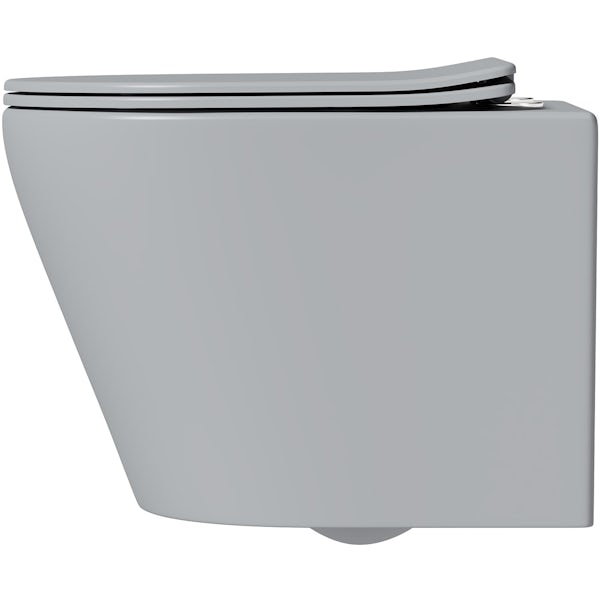 Mode Orion stone grey wall hung toilet and soft close seat