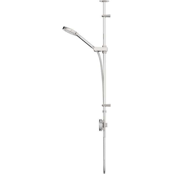 Aqualisa Optic Q Smart exposed shower with adjustable handset and bath overflow filler gravity pumped
