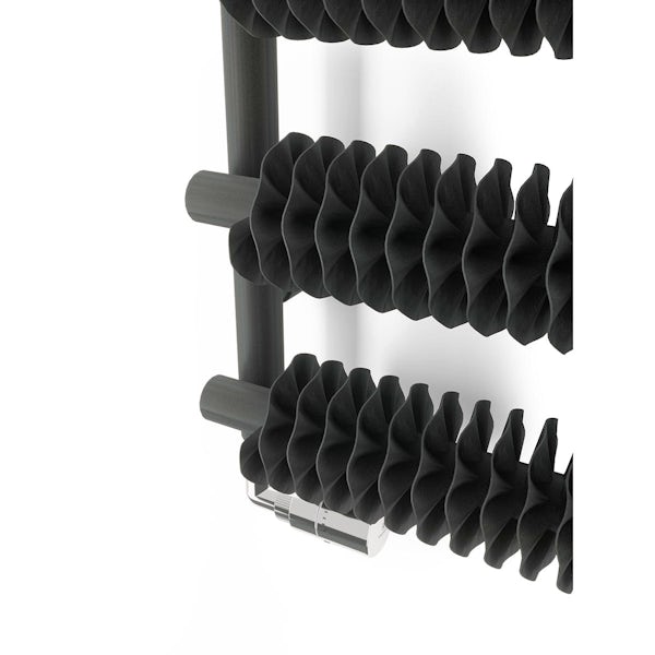 Terma Ribbon T metallic grey heated towel rail 930 x 500