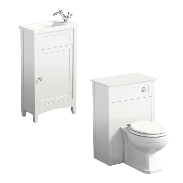 The Bath Co. Camberley white cloakroom furniture suite
