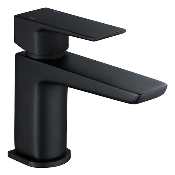 Mode Foster black basin and freestanding bath tap pack