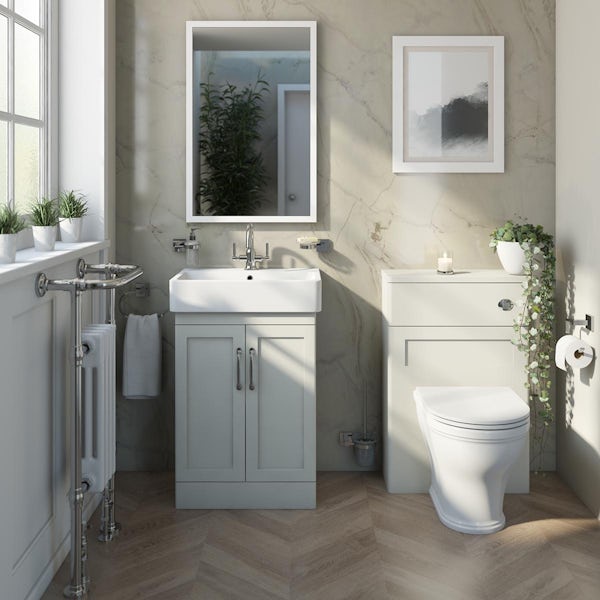 The Bath Co. Aylesford linen white furniture suite with toilet and tap