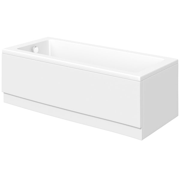 Orchard square edge single ended straight bath with acrylic front panel