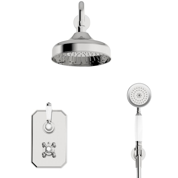Orchard Dulwich thermostatic twin round shower valve set with handset