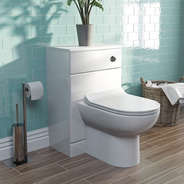 Orchard Eden white slimline back to wall unit and Eden contemporary toilet with seat