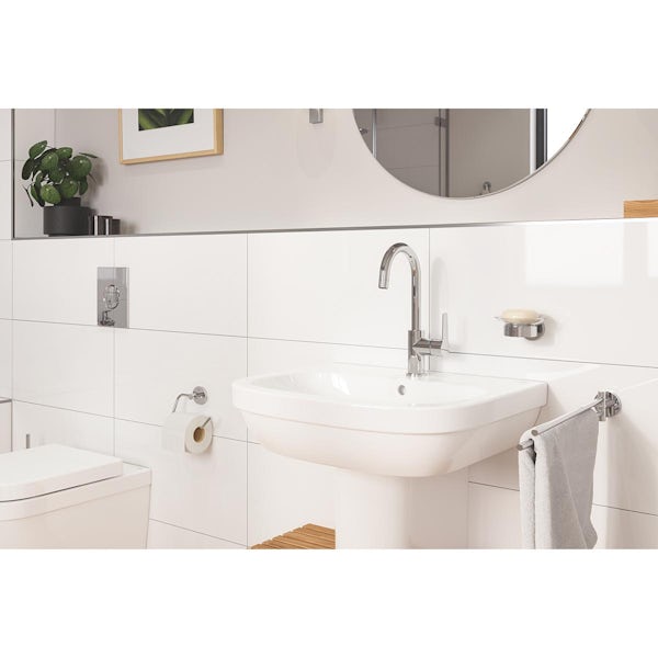 Grohe Start single side lever tall L-size basin mixer tap with pop up waste