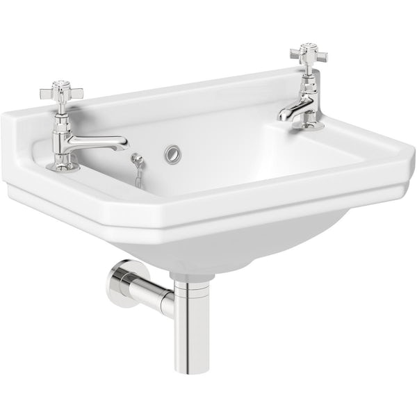 The Bath Co. Camberley 2 tap hole wall hung basin 500mm