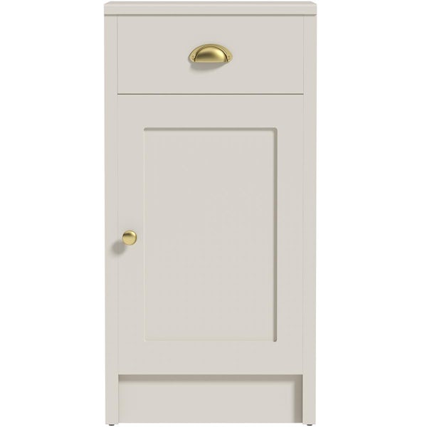 Orchard Dulwich stone ivory storage unit 800 x 400mm - brushed brass