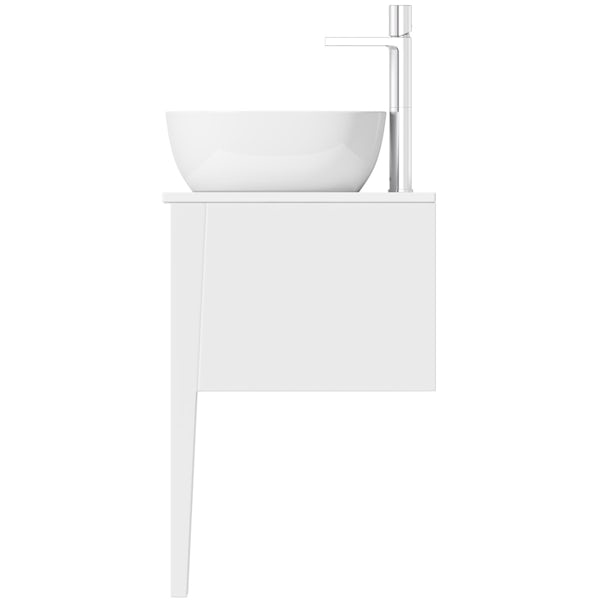 Mode Hale white gloss countertop vanity unit and basin 600mm