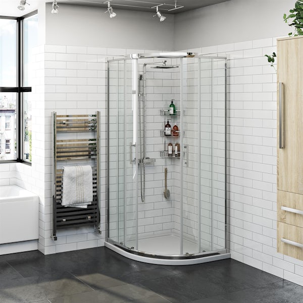 Orchard Wharfe ensuite shower bundle with quadrant enclosure and Mira Antislip shower tray