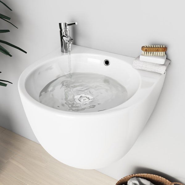 Mode Harrison wall hung basin 500mm with waste