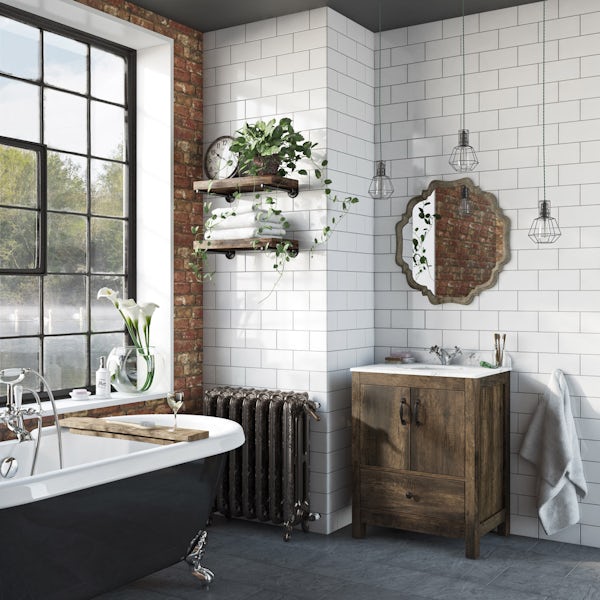 The Bath Co. Dalston vanity unit and white marble basin 650mm