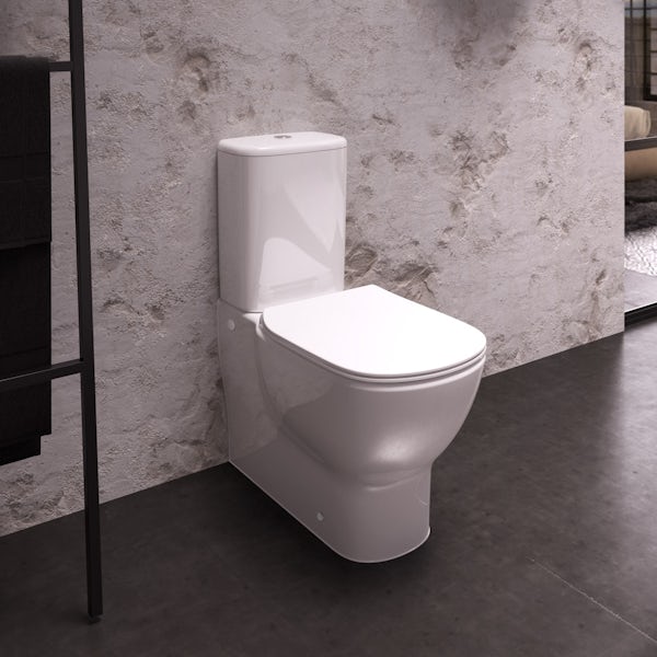 Ideal Standard Tesi back to wall cloakroom suite with semi pedestal basin 550mm