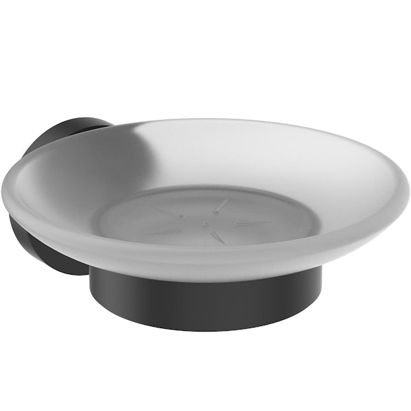 Ideal Standard IOM silk black soap dish and holder