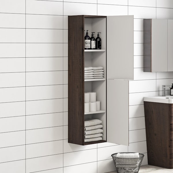 Mode Sherwood wall mounted storage in chestnut