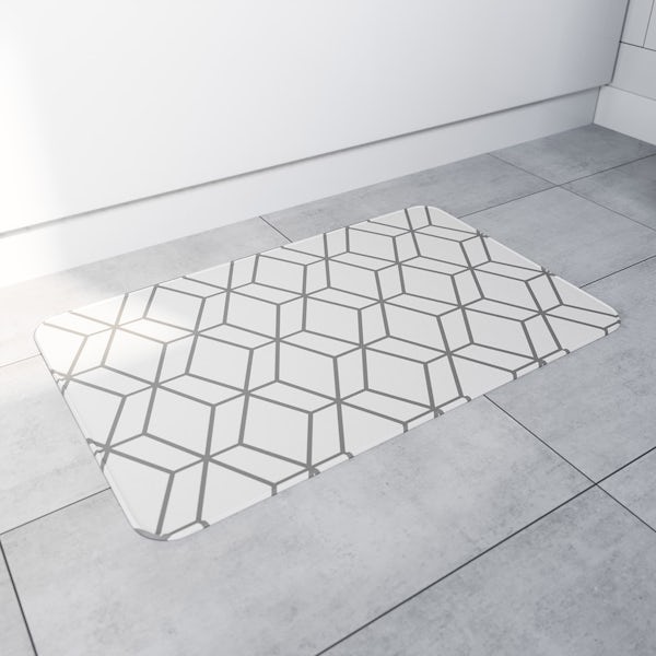 Accents grey flannel printed bath mat