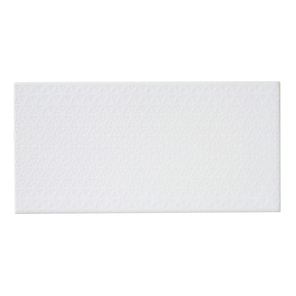 Glacier white textured feature gloss wall tile 100mm x 200mm