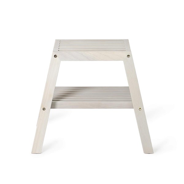 Accents Oyster white slatted stool