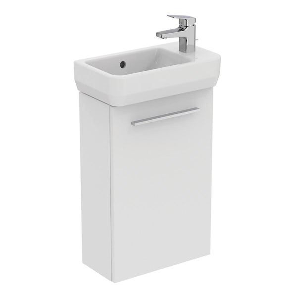 Ideal Standard i.Life S matt white compact basin unit with 1 door and ...