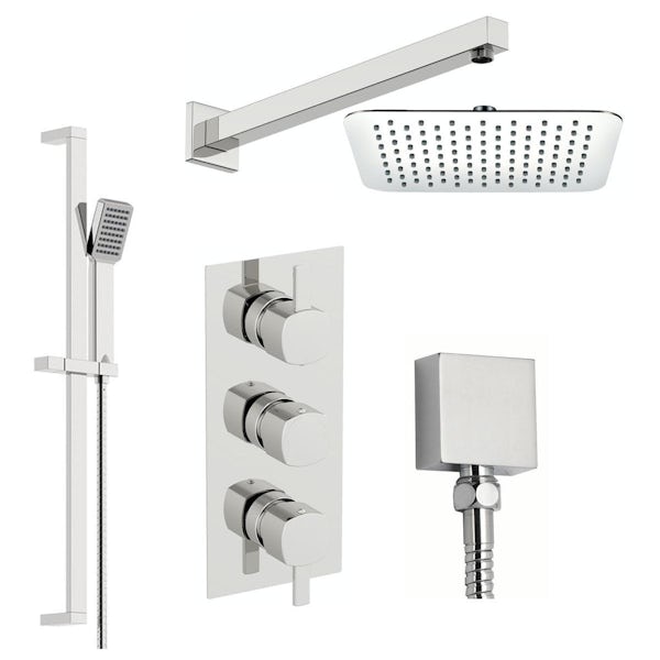 Mode Burton triple thermostatic shower set with wall shower head and sliding rail