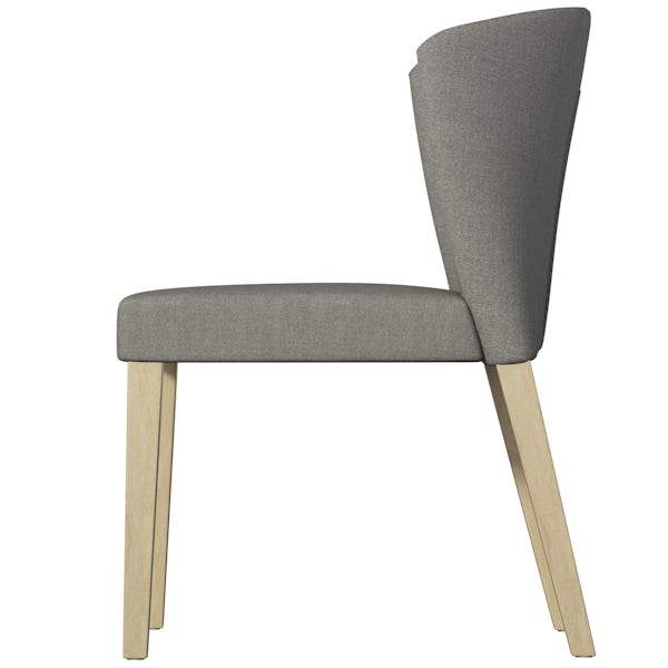 Hudson Oak and Dark Grey Pair of Dining Chairs