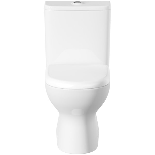 Mode Heath close coupled toilet with soft close toilet seat with pan connector