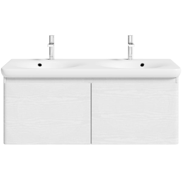 Mode Heath white wall hung vanity unit and basin 1200mm