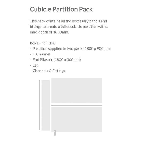 Pendle stone grey toilet cubicle partition pack