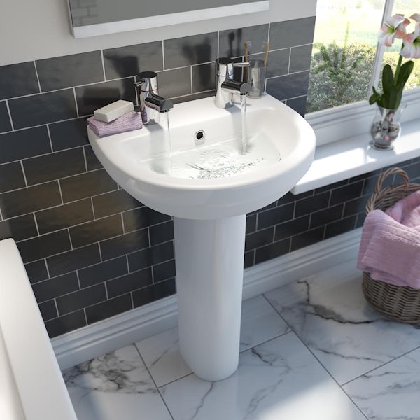 Orchard Eden II 510 full pedestal basin with 2 tap holes