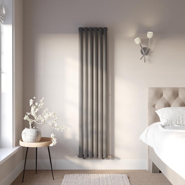 The Heating Co. Salvador anthracite grey single vertical radiator