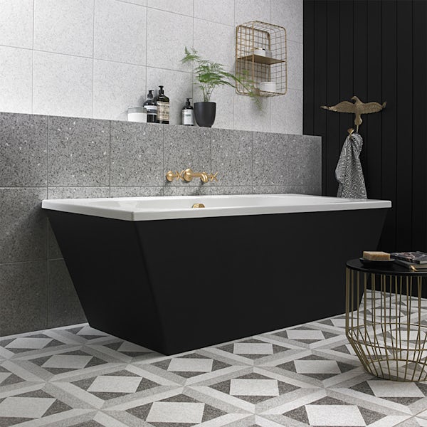 British Ceramic Tile Conglomerate grey satin floor tile 331mm x 331mm