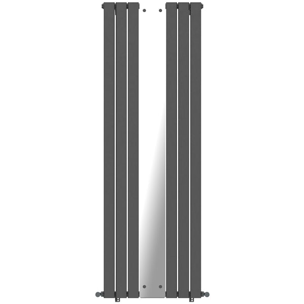 Mode Ellis anthracite grey vertical radiator with mirror 1840 x 620